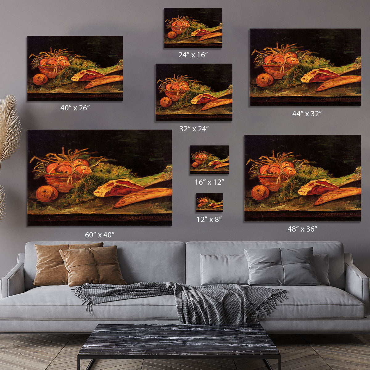 Still Life with Apples Meat and a Roll by Van Gogh Canvas Print or Poster - Canvas Art Rocks - 7
