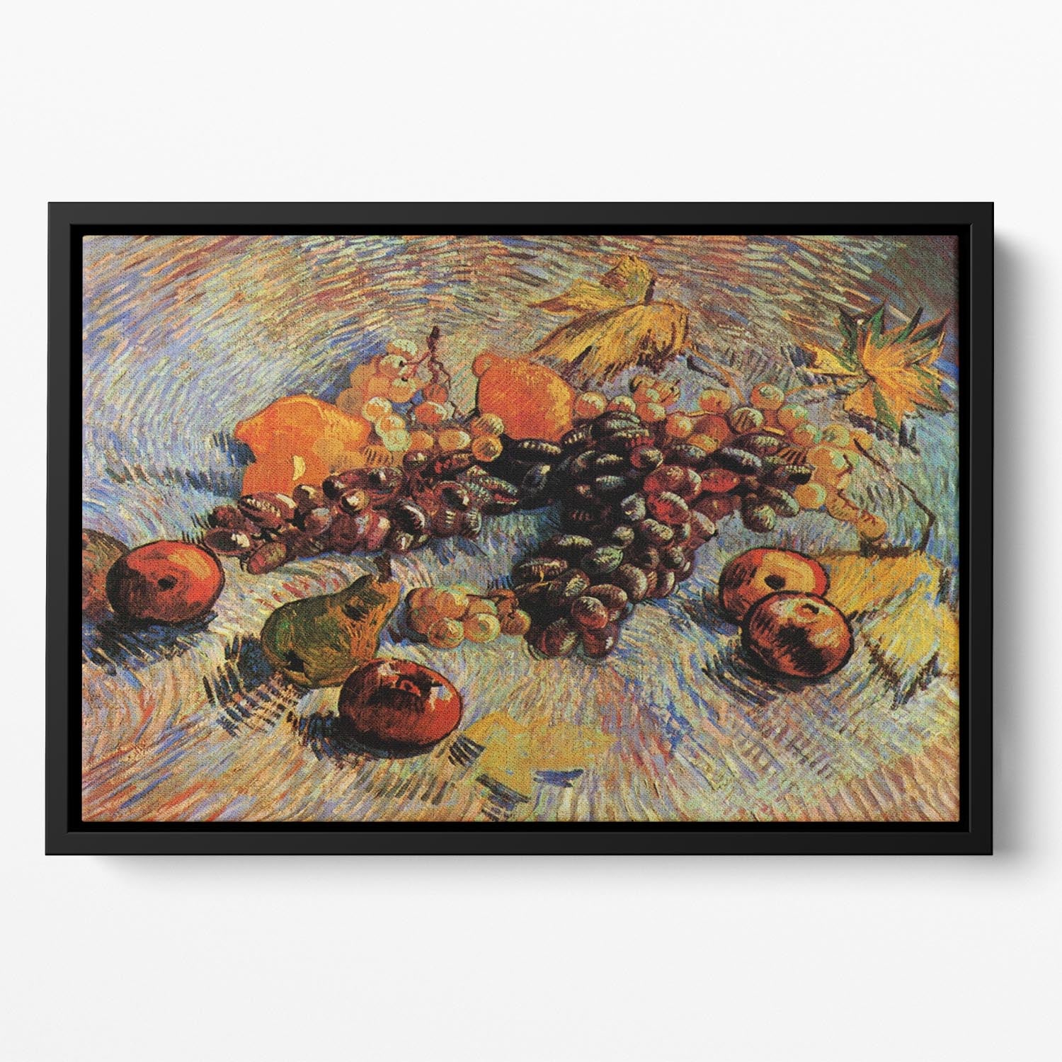 Still Life with Apples Pears Lemons and Grapes by Van Gogh Floating Framed Canvas