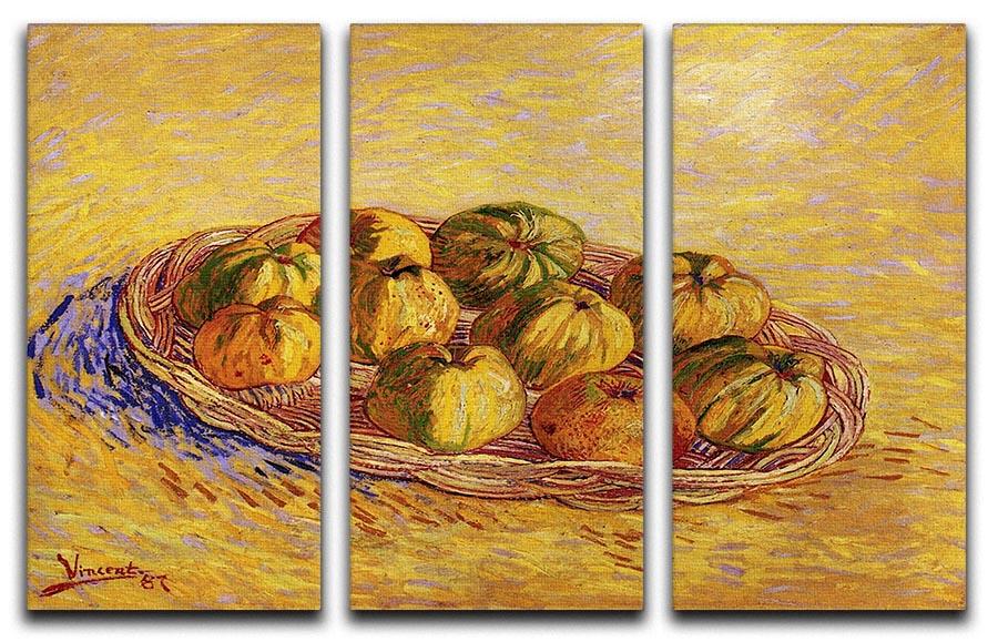 Still Life with Basket of Apples by Van Gogh 3 Split Panel Canvas Print - Canvas Art Rocks - 4