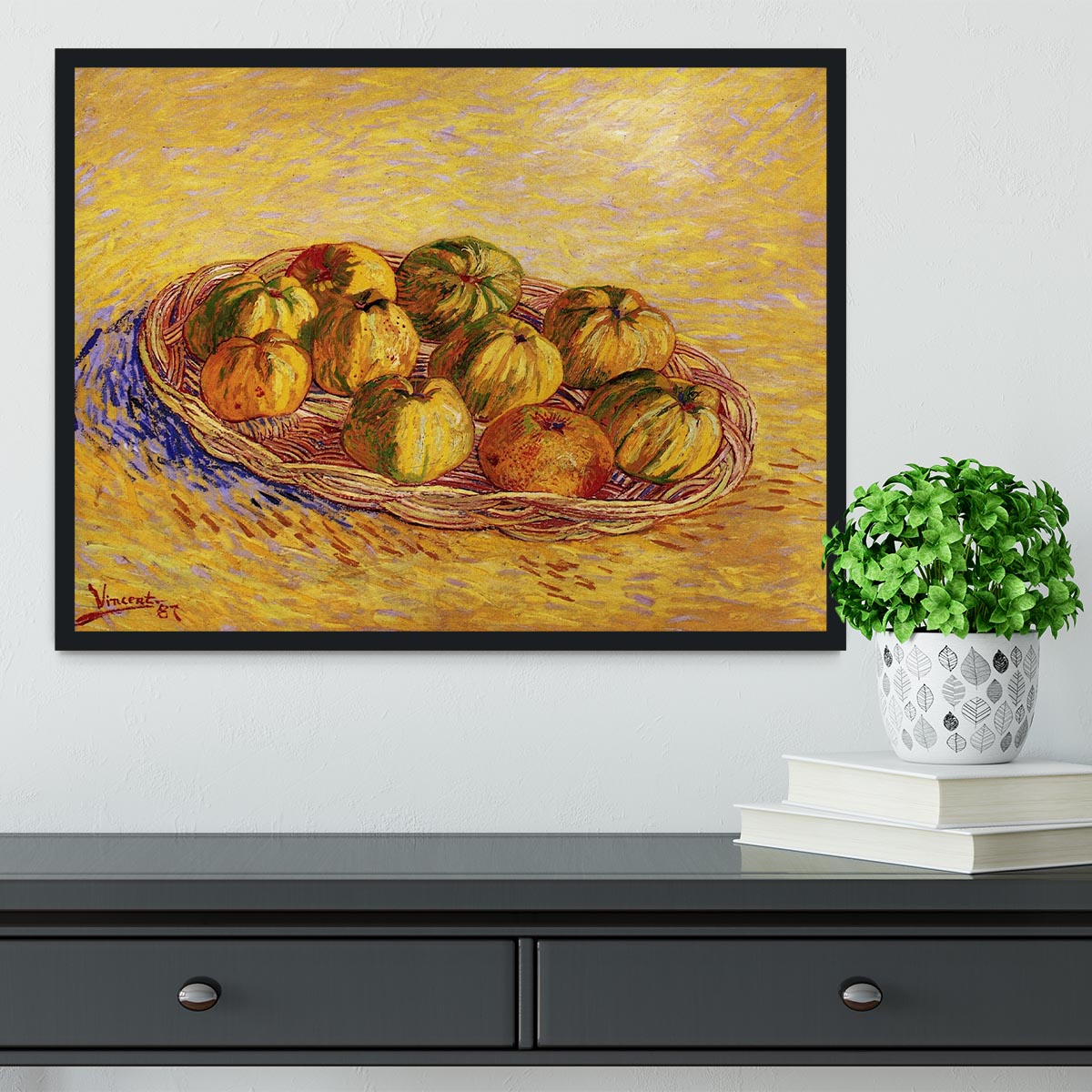 Still Life with Basket of Apples by Van Gogh Framed Print - Canvas Art Rocks - 2