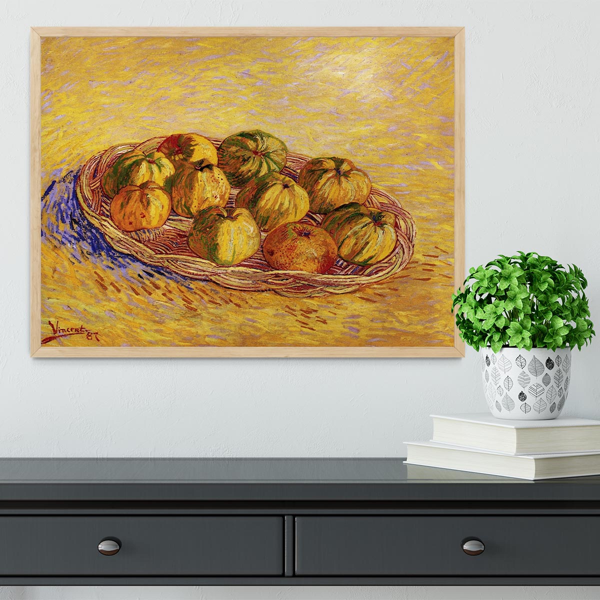 Still Life with Basket of Apples by Van Gogh Framed Print - Canvas Art Rocks - 4
