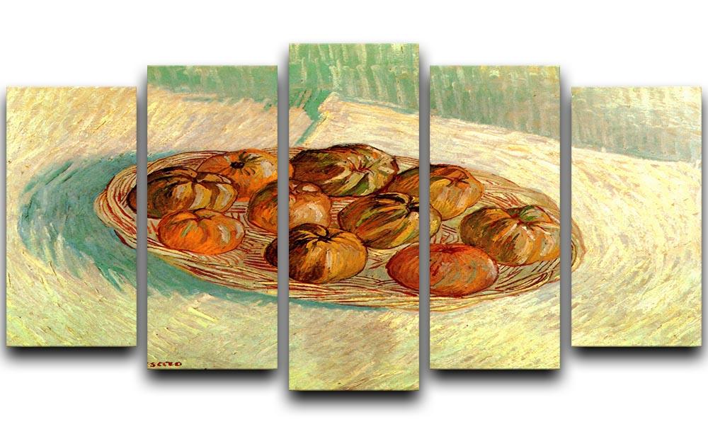 Still Life with Basket of Apples to Lucien Pissarro by Van Gogh 5 Split Panel Canvas  - Canvas Art Rocks - 1