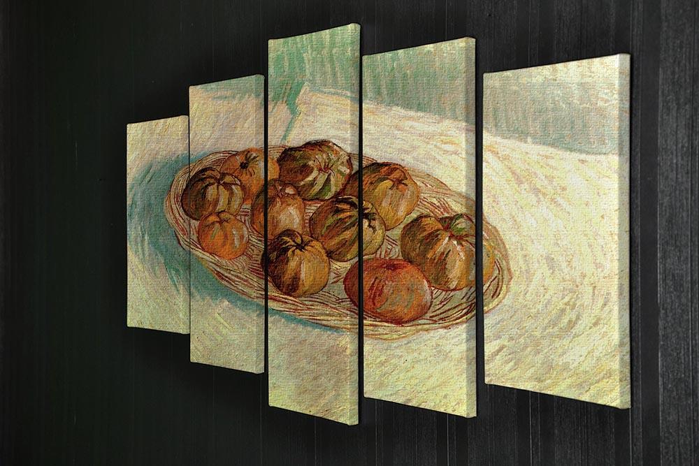 Still Life with Basket of Apples to Lucien Pissarro by Van Gogh 5 Split Panel Canvas - Canvas Art Rocks - 2