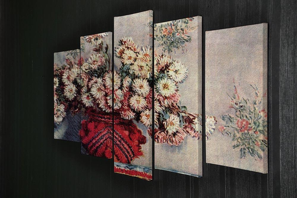 Still Life with Chrysanthemums by Monet 5 Split Panel Canvas - Canvas Art Rocks - 2