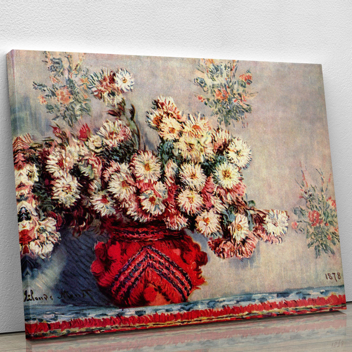 Still Life with Chrysanthemums by Monet Canvas Print or Poster - Canvas Art Rocks - 1