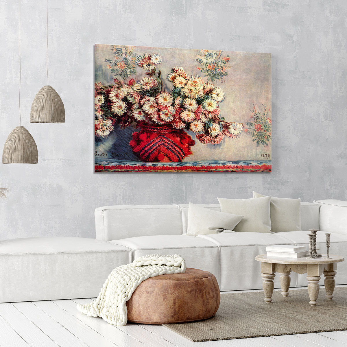 Still Life with Chrysanthemums by Monet Canvas Print or Poster - Canvas Art Rocks - 6