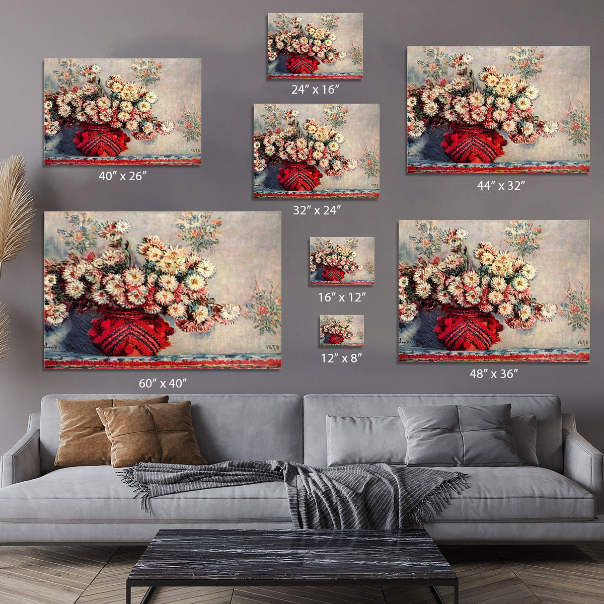 Still Life with Chrysanthemums by Monet Canvas Print or Poster - Canvas Art Rocks - 7