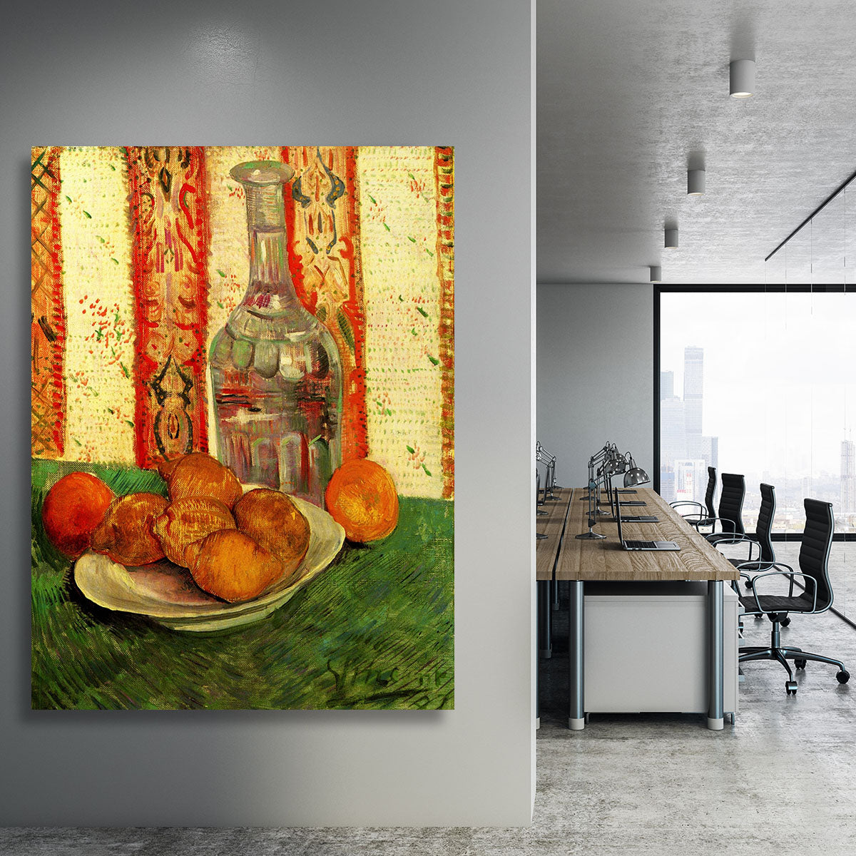 Still Life with Decanter and Lemons on a Plate by Van Gogh Canvas Print or Poster - Canvas Art Rocks - 3