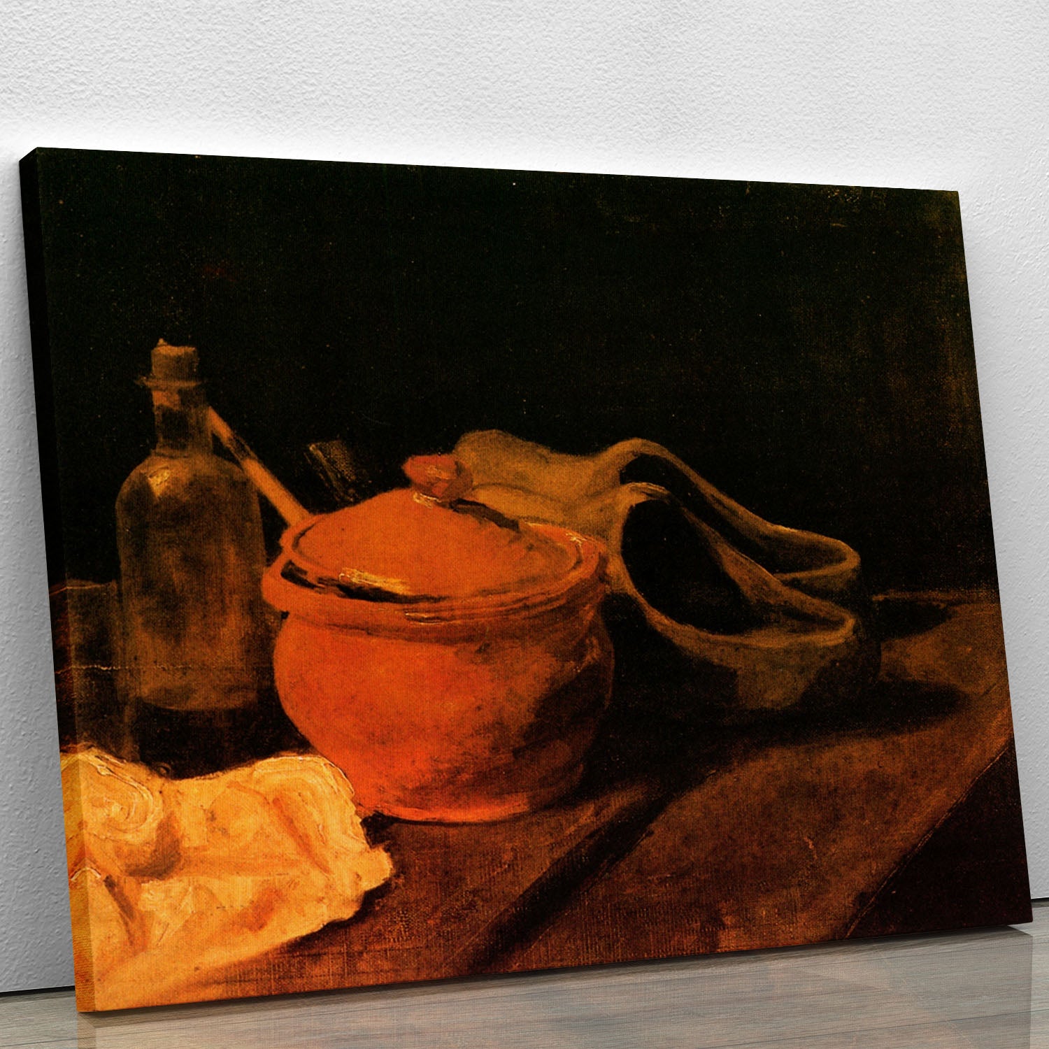Still Life with Earthenware Bottle and Clogs by Van Gogh Canvas Print or Poster - Canvas Art Rocks - 1