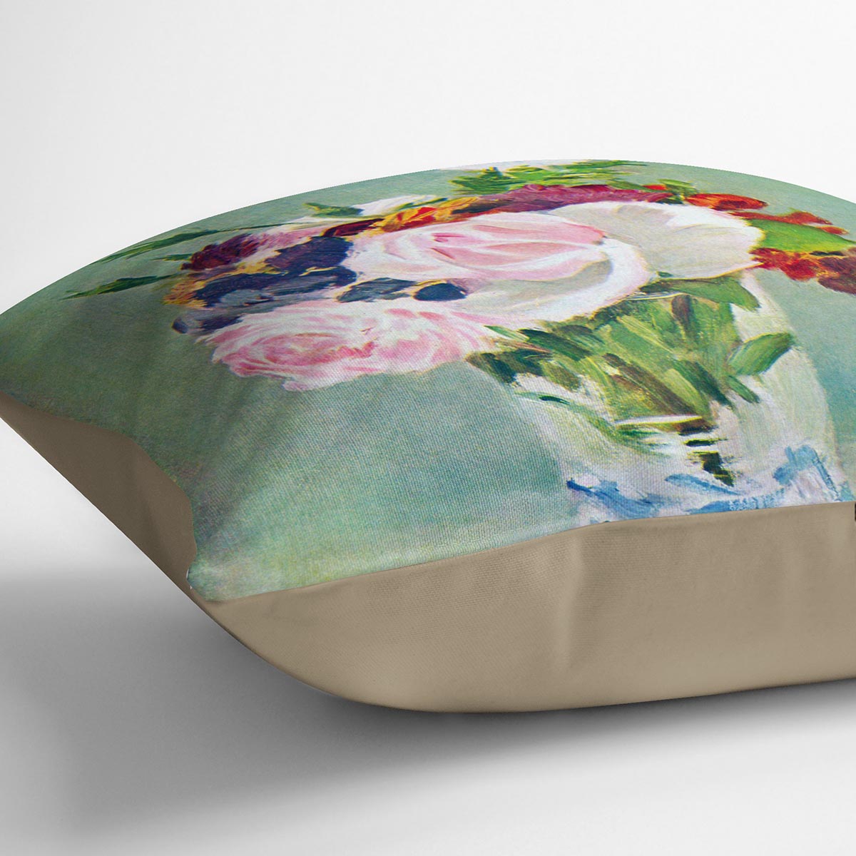 Still Life with Flowers 2 by Manet Cushion