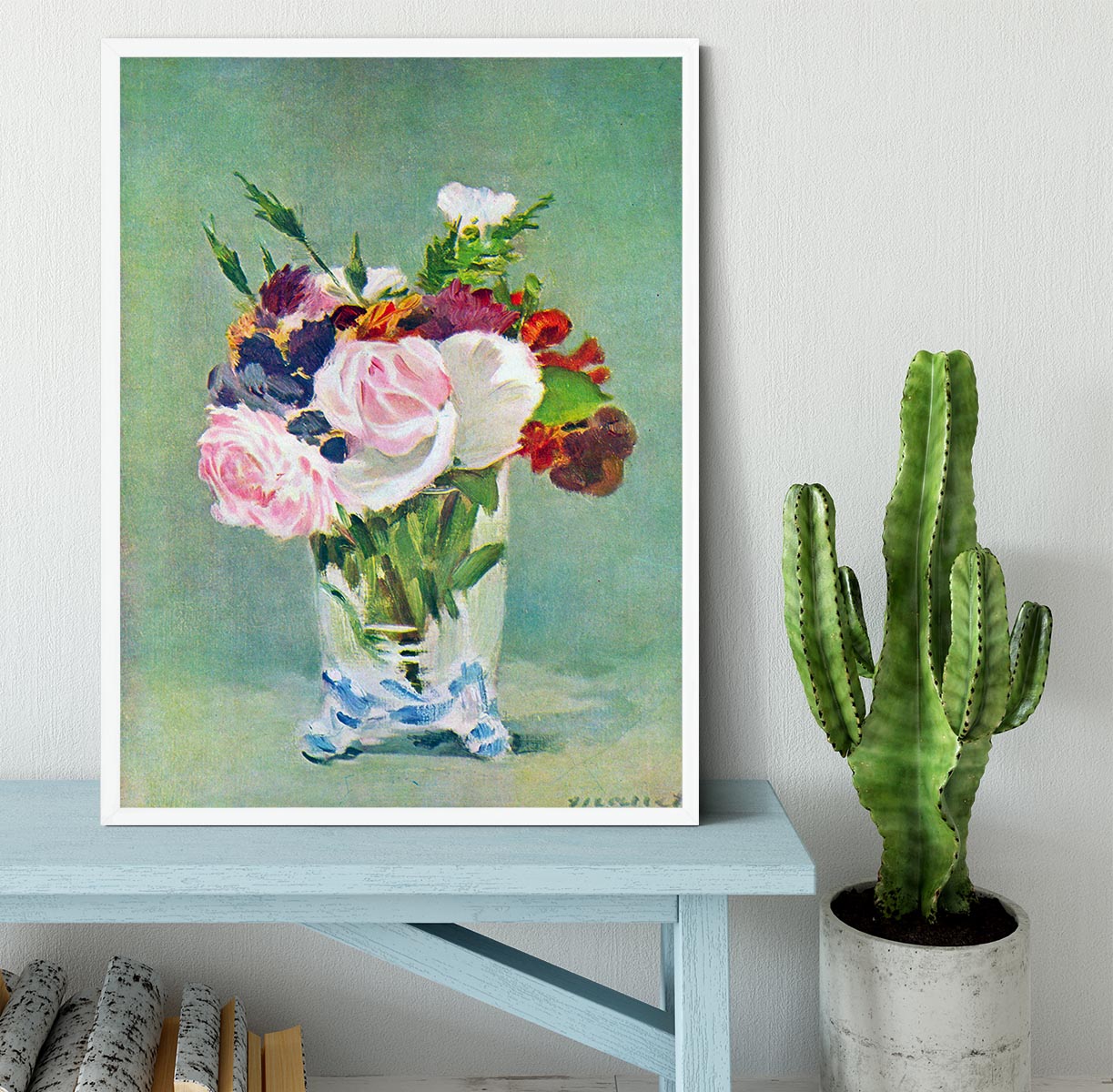 Still Life with Flowers 2 by Manet Framed Print - Canvas Art Rocks -6