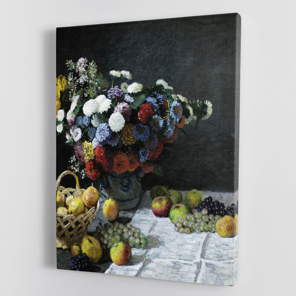 Still Life with Flowers and Fruits by Monet Canvas Print or Poster - Canvas Art Rocks - 1