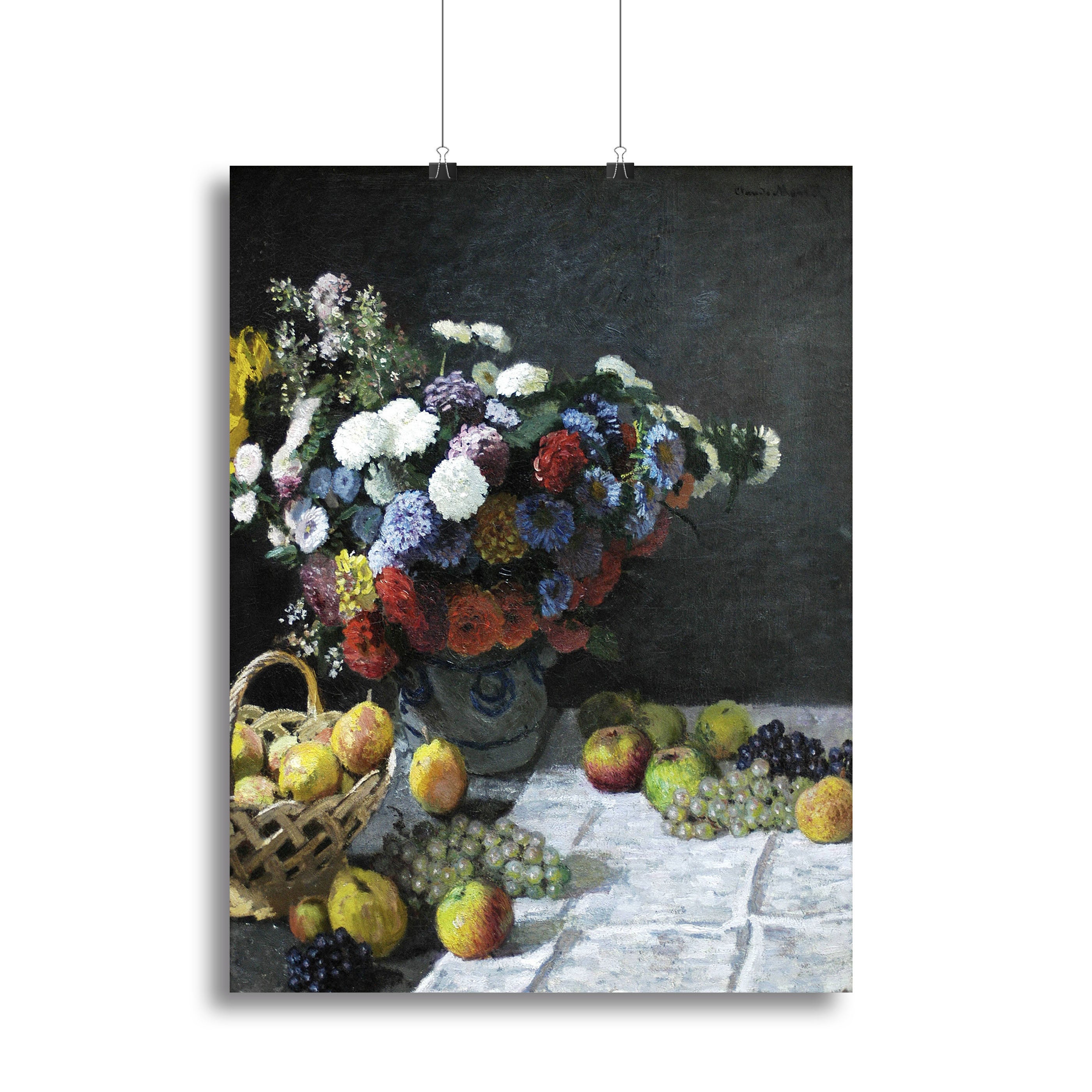 Still Life with Flowers and Fruits by Monet Canvas Print or Poster - Canvas Art Rocks - 2