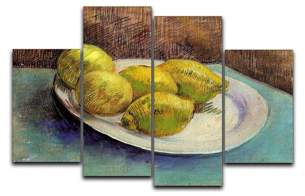 Still Life with Lemons on a Plate by Van Gogh 4 Split Panel Canvas  - Canvas Art Rocks - 1