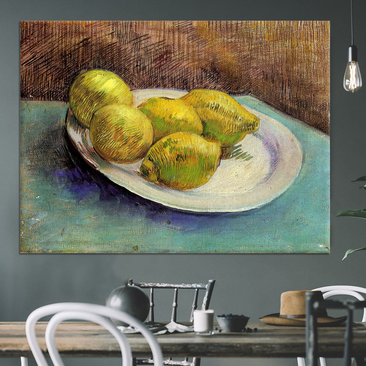 Still Life with Lemons on a Plate by Van Gogh Canvas Print or Poster - Canvas Art Rocks - 3