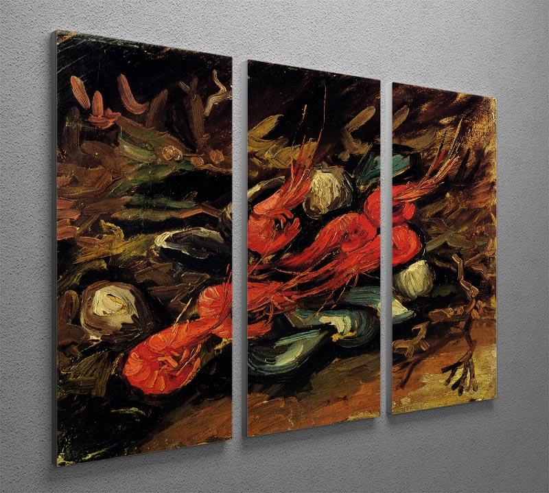 Still Life with Mussels and Shrimps by Van Gogh 3 Split Panel Canvas Print - Canvas Art Rocks - 4