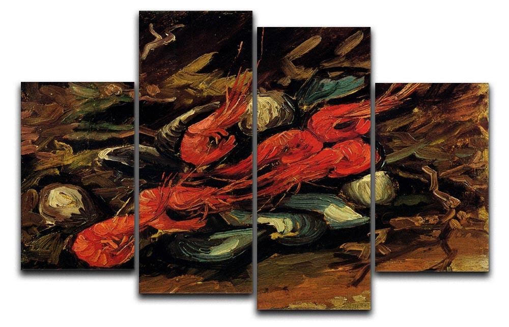 Still Life with Mussels and Shrimps by Van Gogh 4 Split Panel Canvas  - Canvas Art Rocks - 1