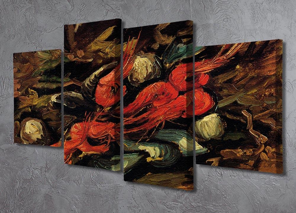 Still Life with Mussels and Shrimps by Van Gogh 4 Split Panel Canvas - Canvas Art Rocks - 2