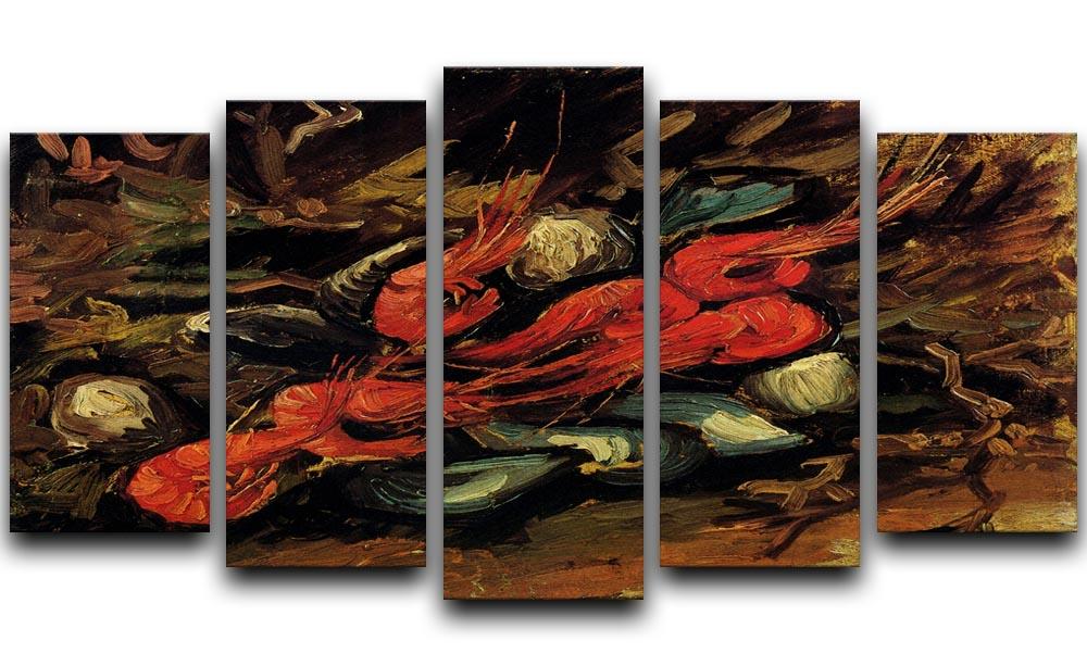Still Life with Mussels and Shrimps by Van Gogh 5 Split Panel Canvas  - Canvas Art Rocks - 1