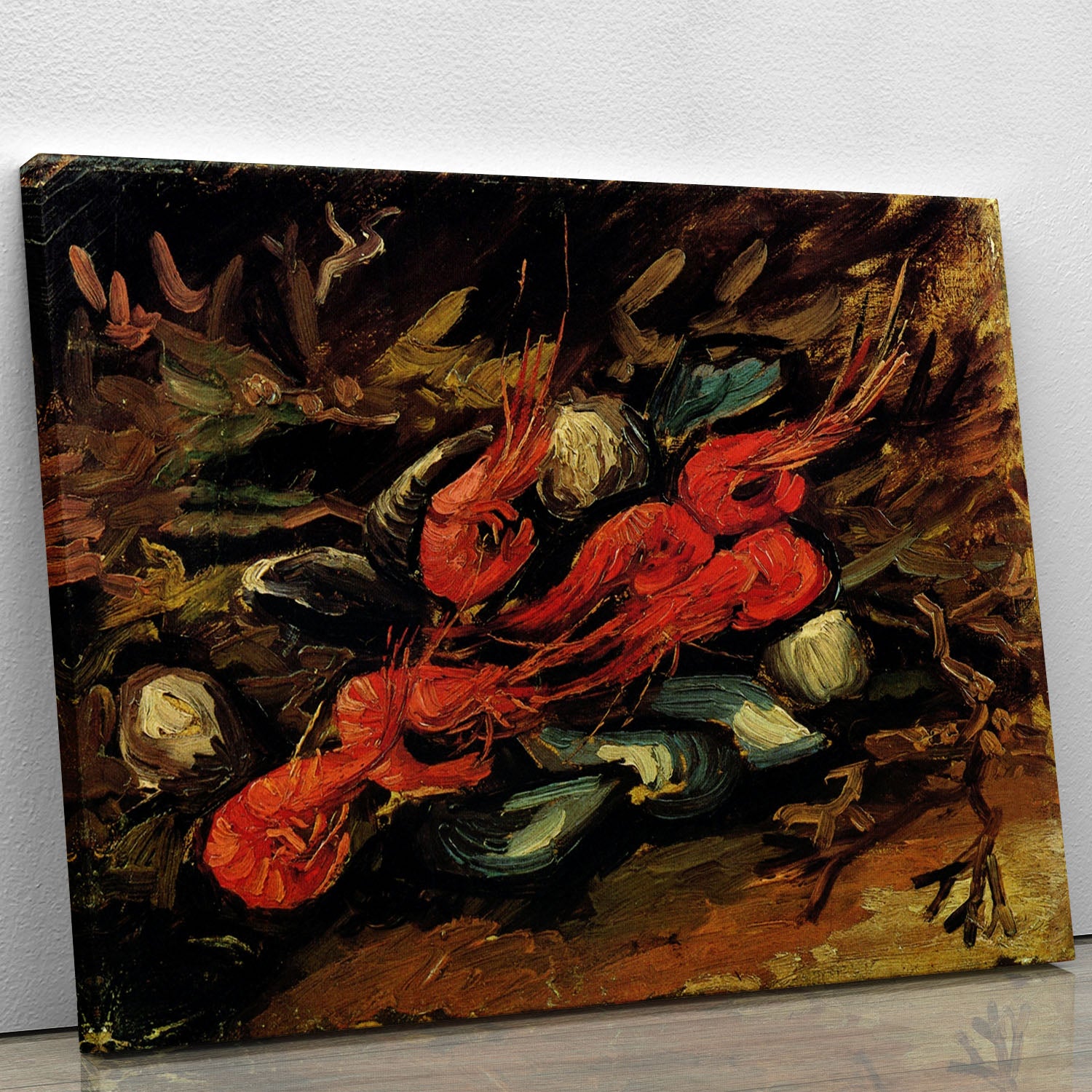 Still Life with Mussels and Shrimps by Van Gogh Canvas Print or Poster - Canvas Art Rocks - 1