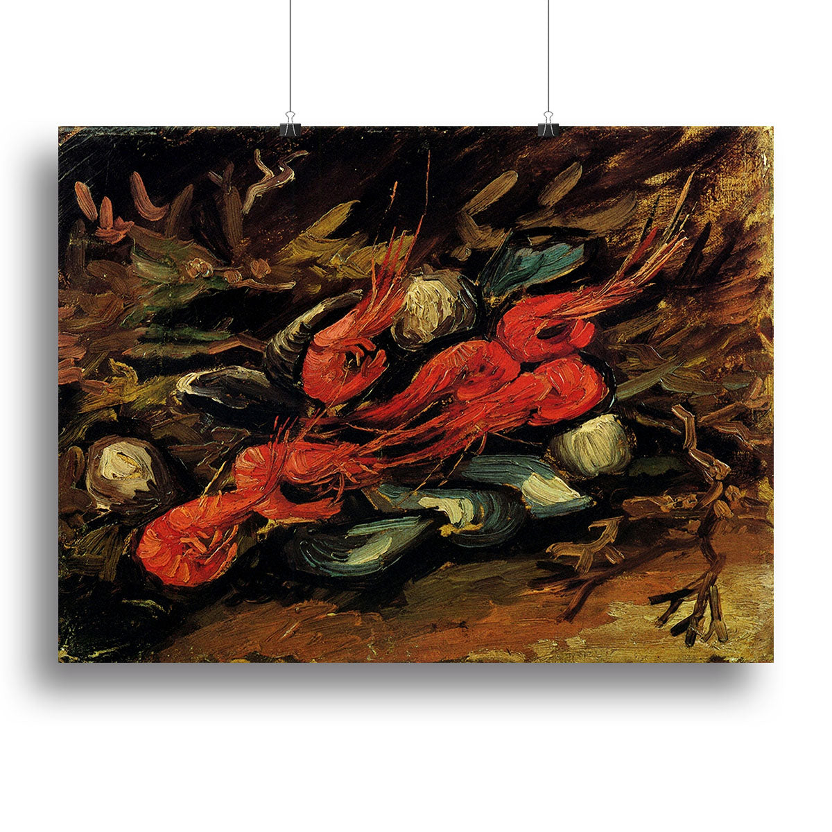 Still Life with Mussels and Shrimps by Van Gogh Canvas Print or Poster - Canvas Art Rocks - 2