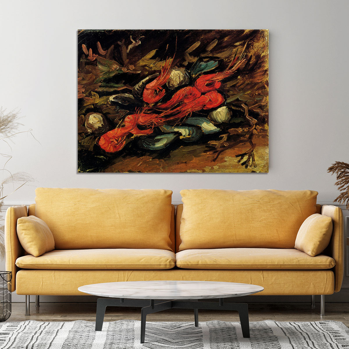 Still Life with Mussels and Shrimps by Van Gogh Canvas Print or Poster - Canvas Art Rocks - 4