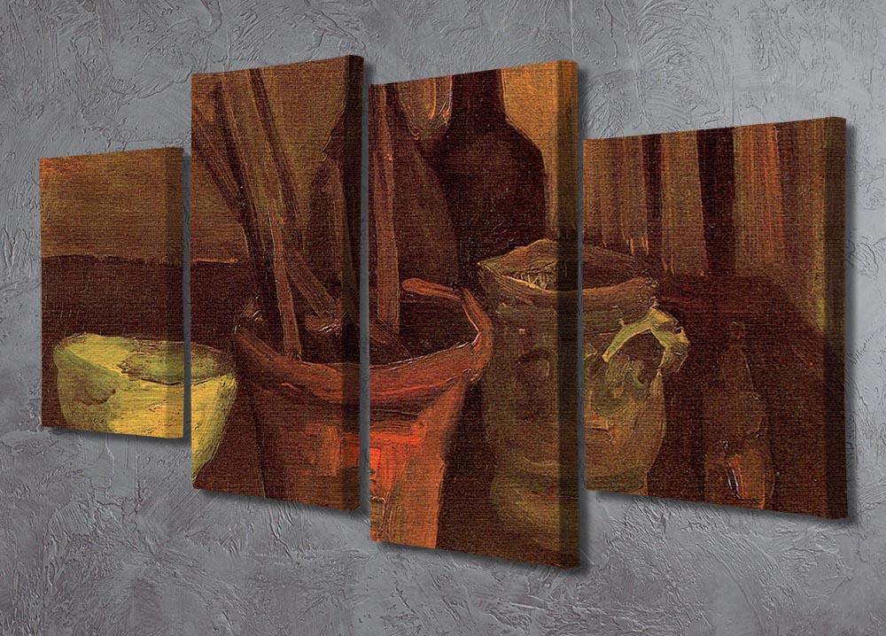 Still Life with Paintbrushes in a Pot by Van Gogh 4 Split Panel Canvas - Canvas Art Rocks - 2