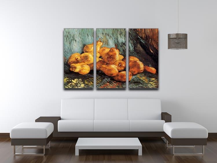 Still Life with Pears by Van Gogh 3 Split Panel Canvas Print - Canvas Art Rocks - 4