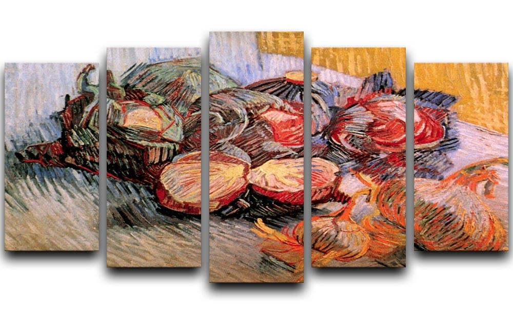 Still Life with Red Cabbages and Onions by Van Gogh 5 Split Panel Canvas  - Canvas Art Rocks - 1