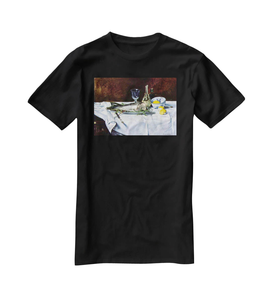 Still Life with Salmon by Manet T-Shirt - Canvas Art Rocks - 1