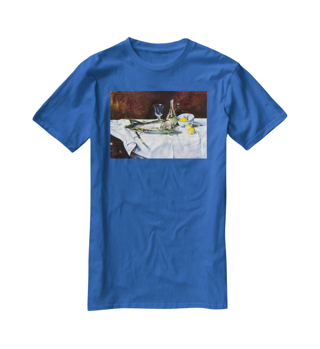 Still Life with Salmon by Manet T-Shirt - Canvas Art Rocks - 2