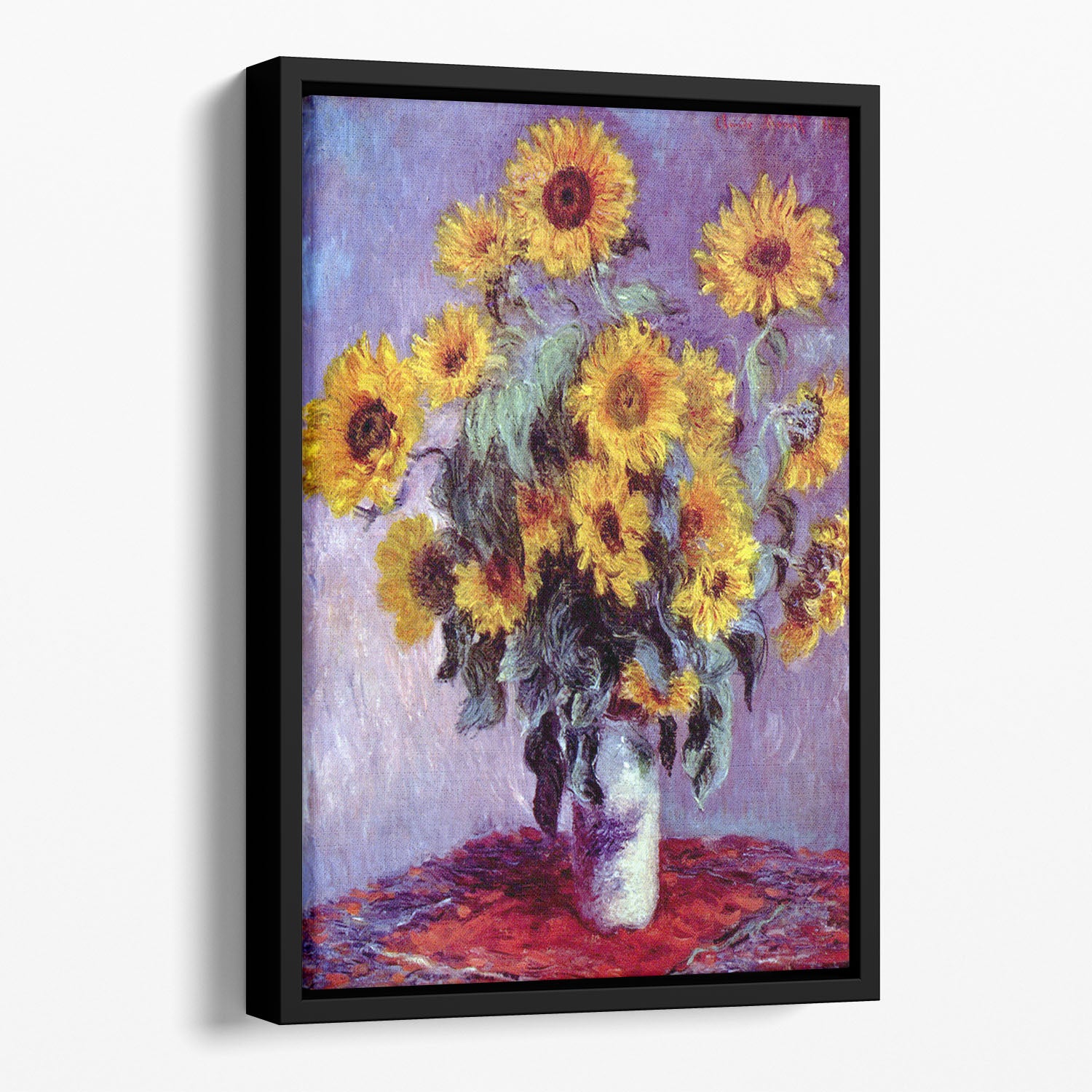 Still Life with Sunflowers by Monet Floating Framed Canvas