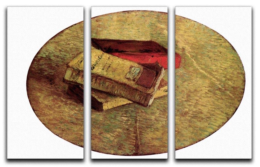 Still Life with Three Books by Van Gogh 3 Split Panel Canvas Print - Canvas Art Rocks - 4