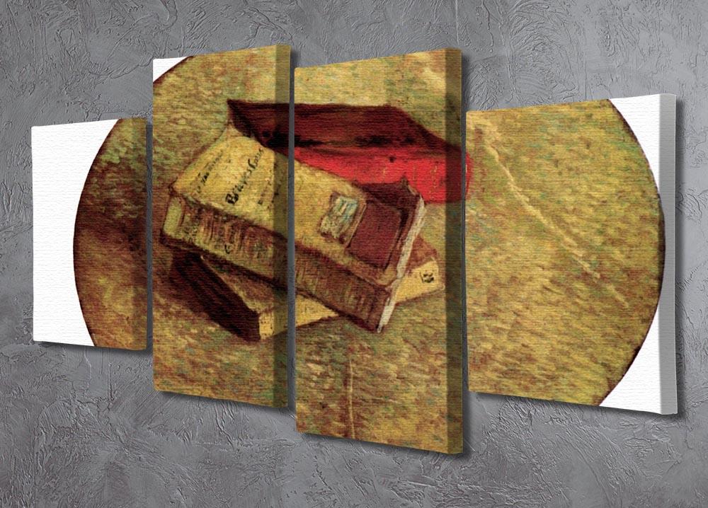 Still Life with Three Books by Van Gogh 4 Split Panel Canvas - Canvas Art Rocks - 2