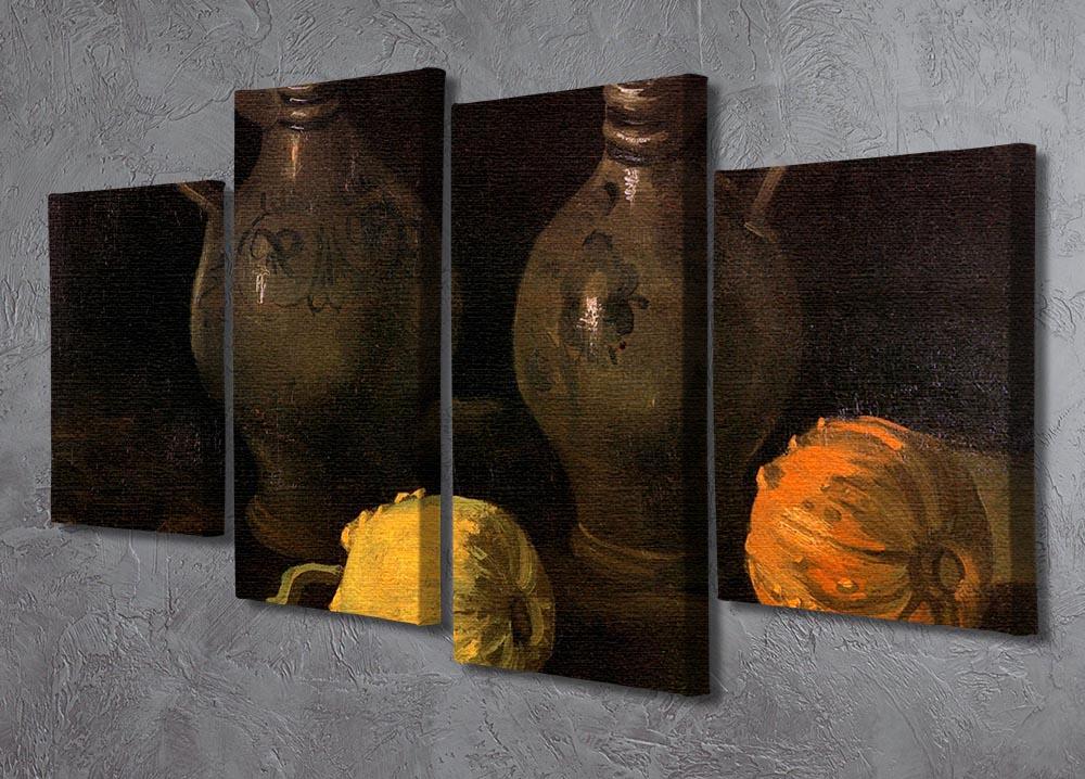 Still Life with Two Jars and Two Pumpkins by Van Gogh 4 Split Panel Canvas - Canvas Art Rocks - 2