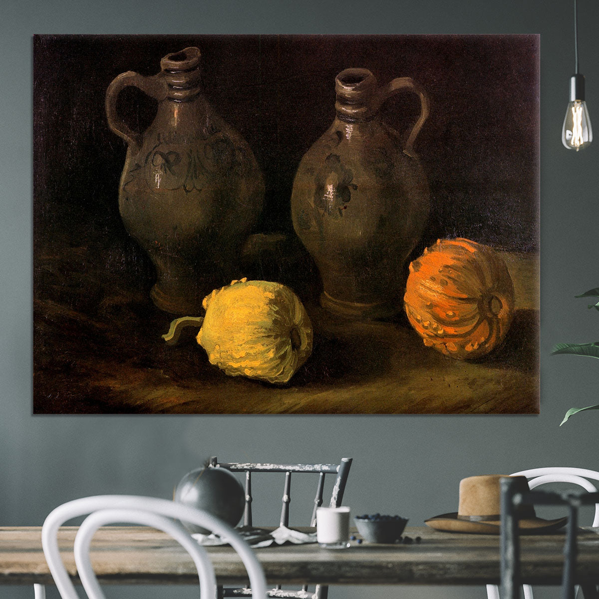 Still Life with Two Jars and Two Pumpkins by Van Gogh Canvas Print or Poster - Canvas Art Rocks - 3