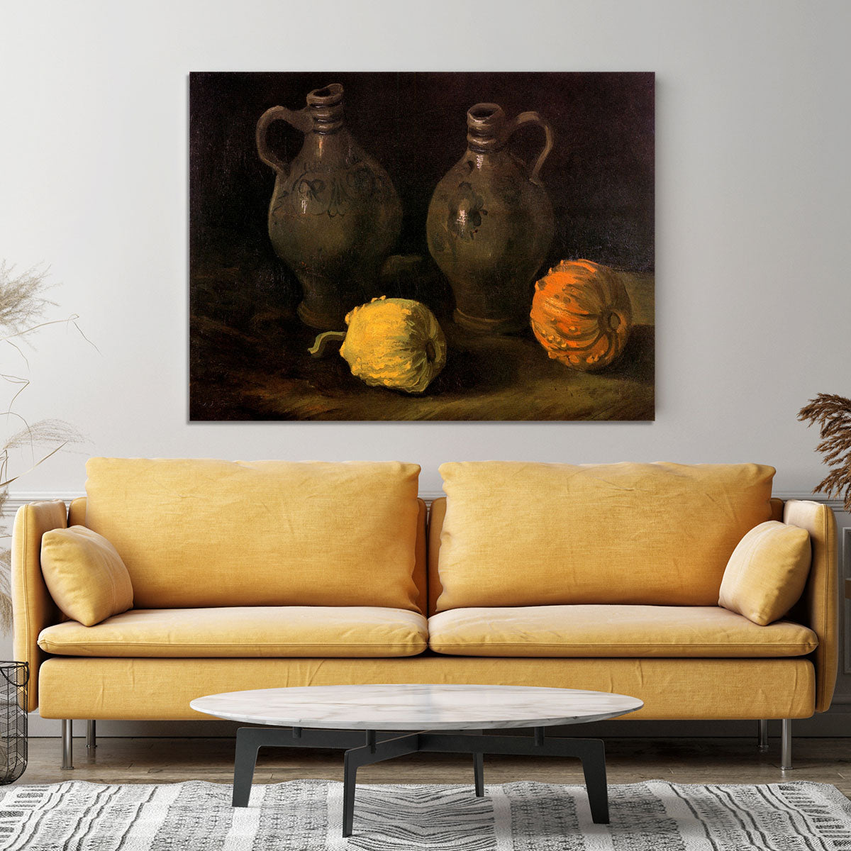 Still Life with Two Jars and Two Pumpkins by Van Gogh Canvas Print or Poster - Canvas Art Rocks - 4