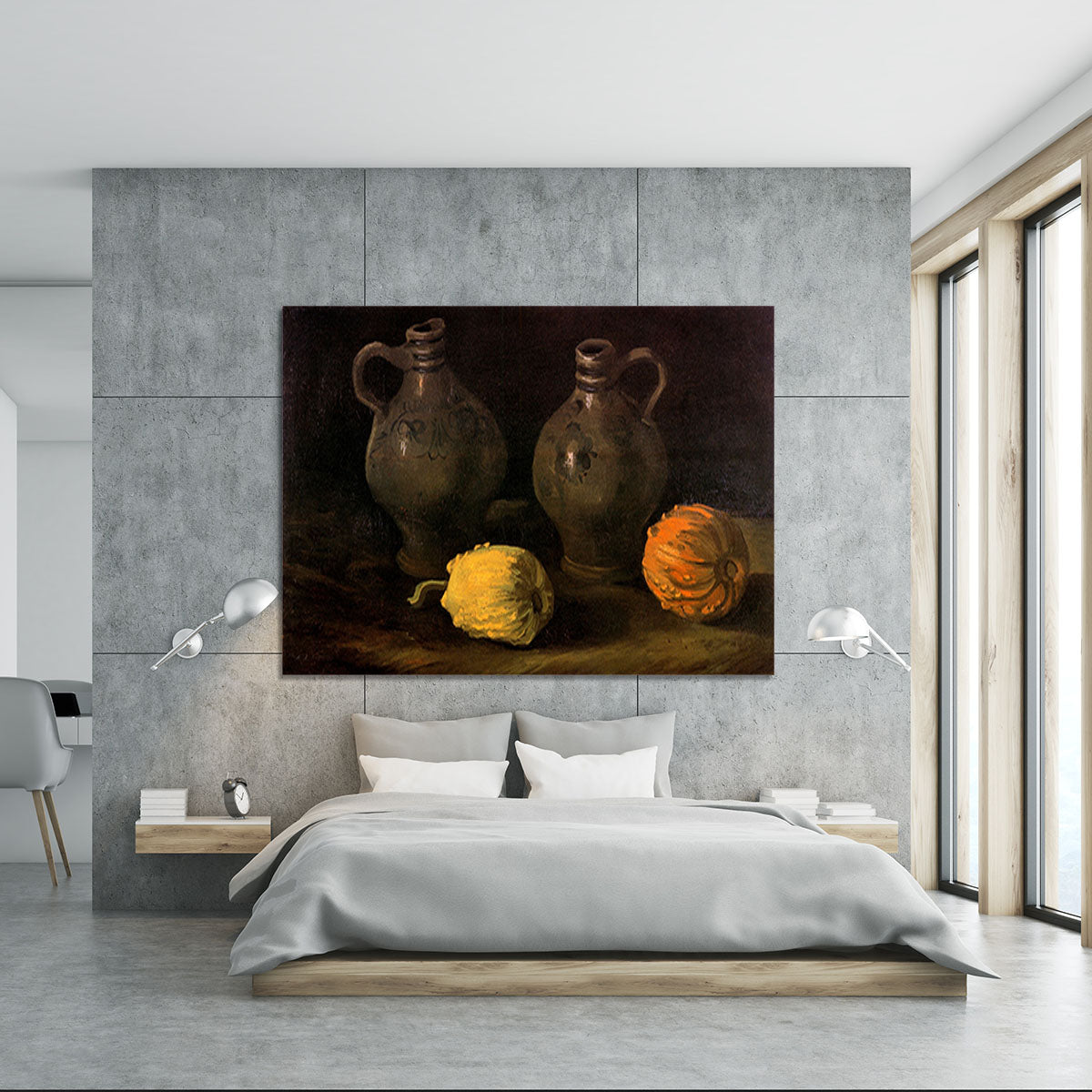 Still Life with Two Jars and Two Pumpkins by Van Gogh Canvas Print or Poster - Canvas Art Rocks - 5