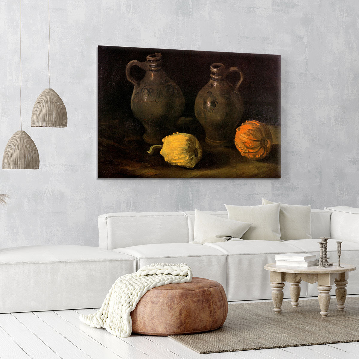 Still Life with Two Jars and Two Pumpkins by Van Gogh Canvas Print or Poster - Canvas Art Rocks - 6