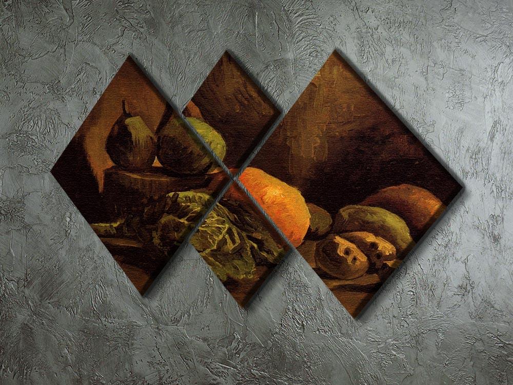 Still Life with Vegetables and Fruit by Van Gogh 4 Square Multi Panel Canvas - Canvas Art Rocks - 2