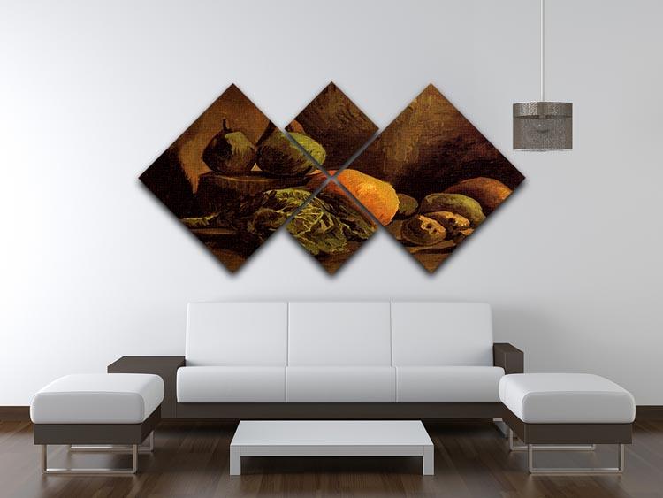 Still Life with Vegetables and Fruit by Van Gogh 4 Square Multi Panel Canvas - Canvas Art Rocks - 3