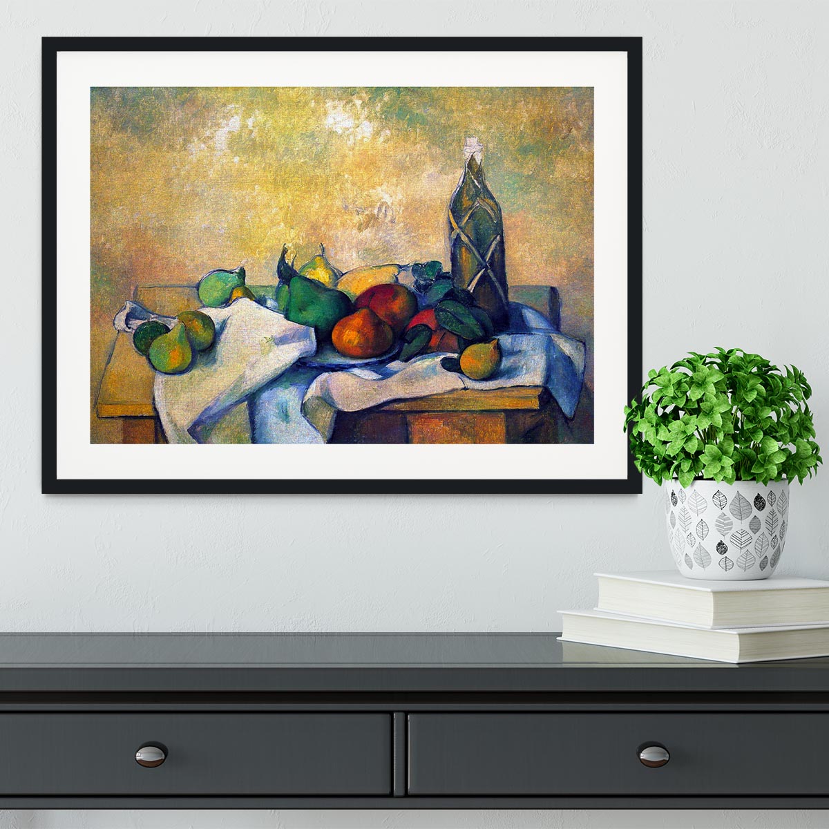 Still life Rum by Cezanne Framed Print - Canvas Art Rocks - 1