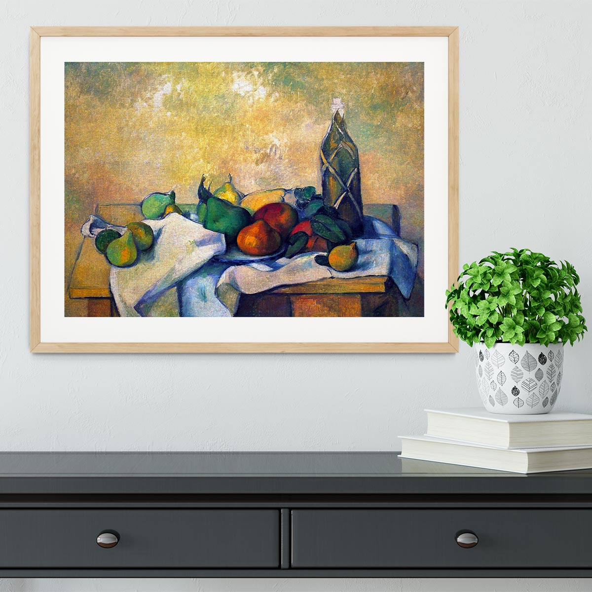 Still life Rum by Cezanne Framed Print - Canvas Art Rocks - 3