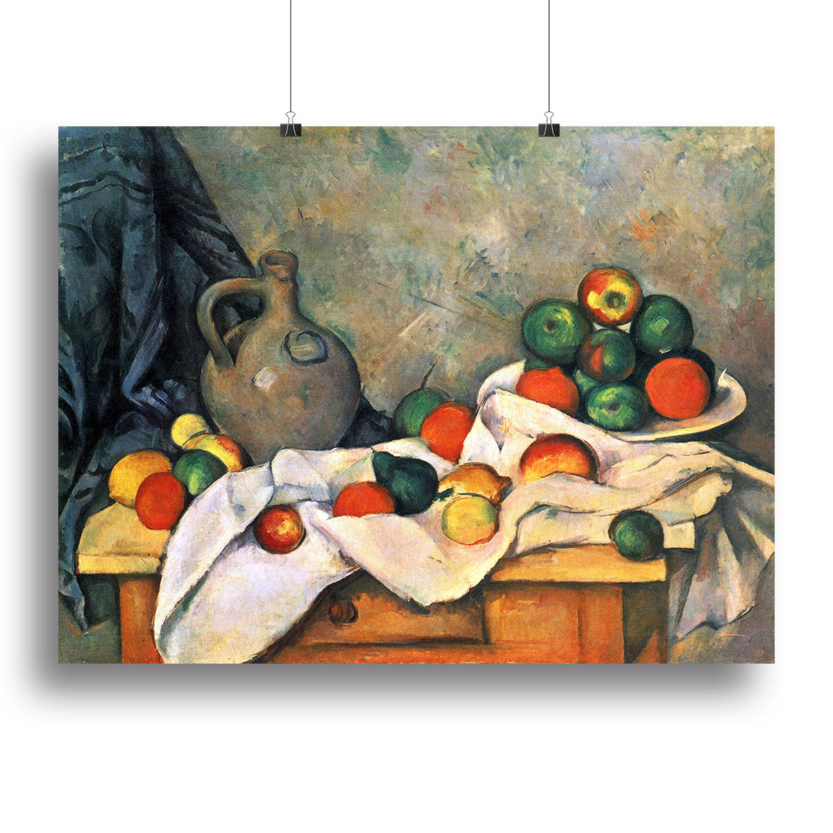 Still life drapery pitcher and fruit bowl by Cezanne Canvas Print or Poster - Canvas Art Rocks - 2