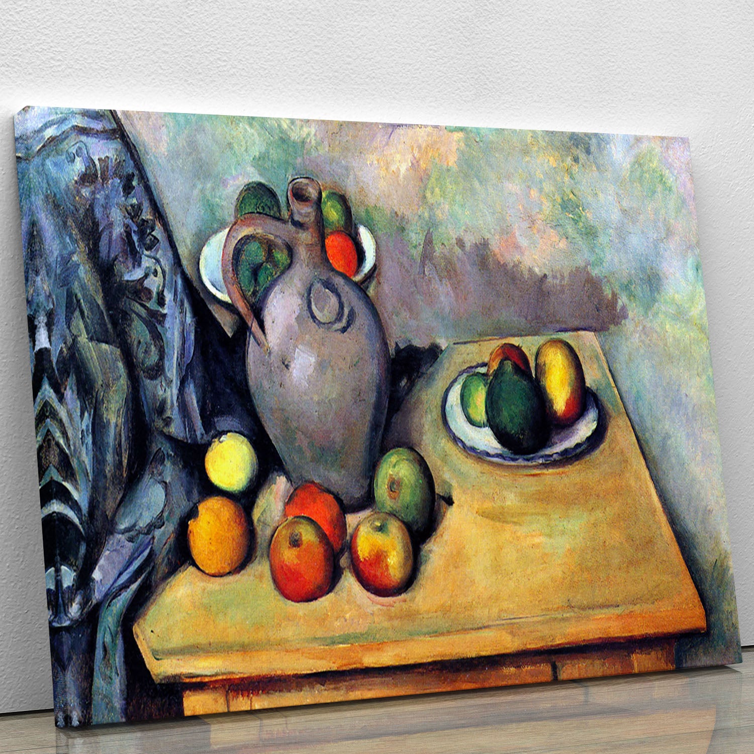 Still life pitcher and fruit on a table by Cezanne Canvas Print or Poster - Canvas Art Rocks - 1