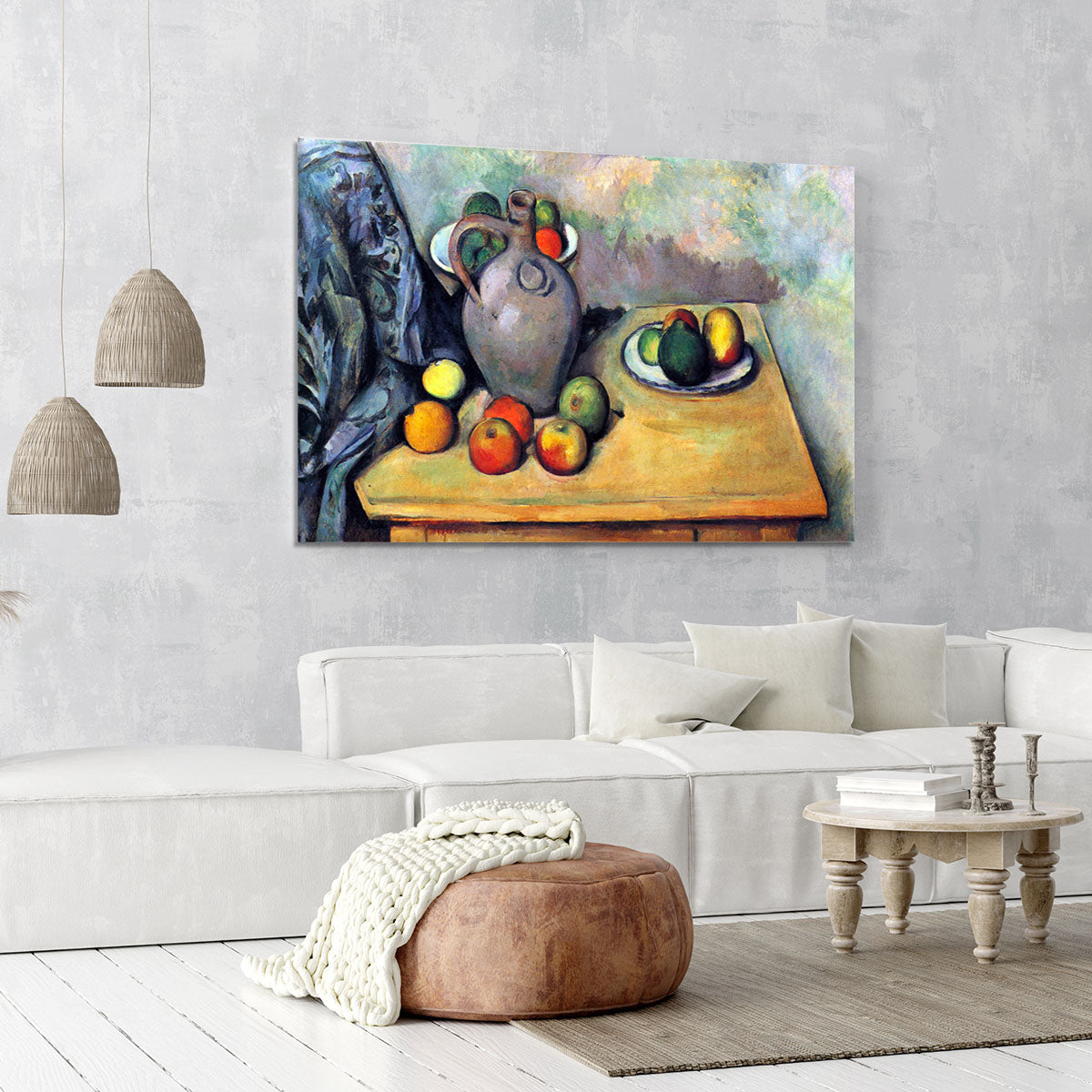 Still life pitcher and fruit on a table by Cezanne Canvas Print or Poster - Canvas Art Rocks - 6