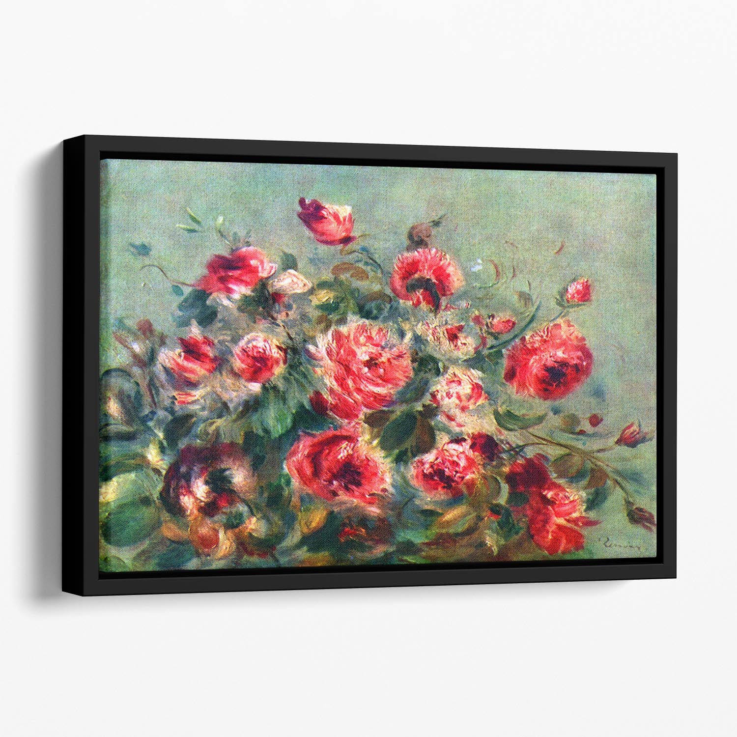 Still life roses of Vargemont by Renoir Floating Framed Canvas