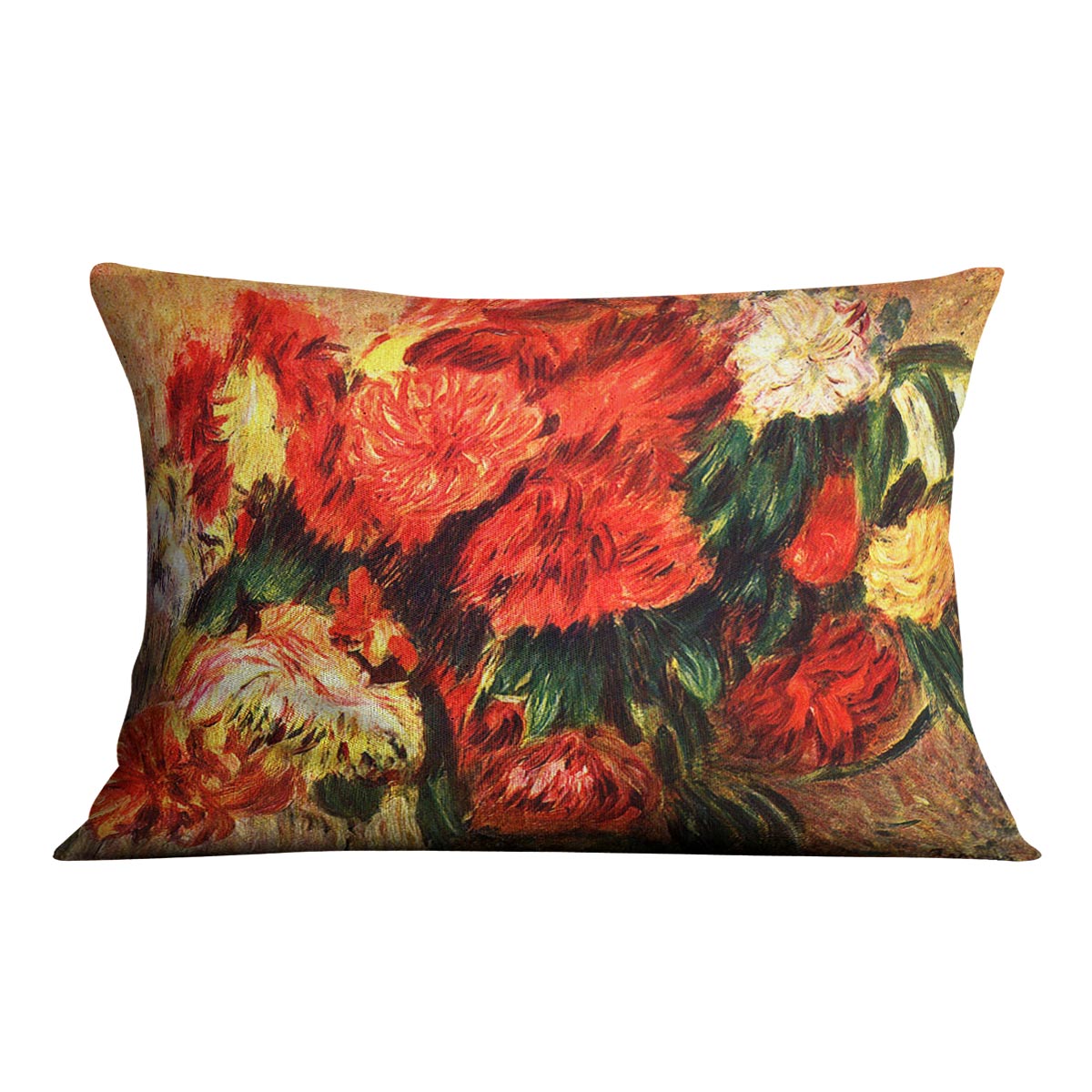 Still life with Chrysanthemums by Renoir Cushion
