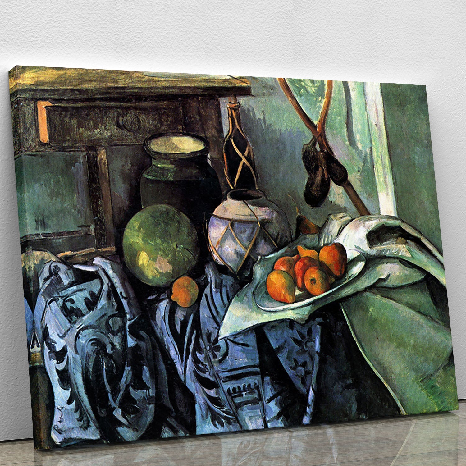 Still life with Eggplant by Cezanne Canvas Print or Poster - Canvas Art Rocks - 1