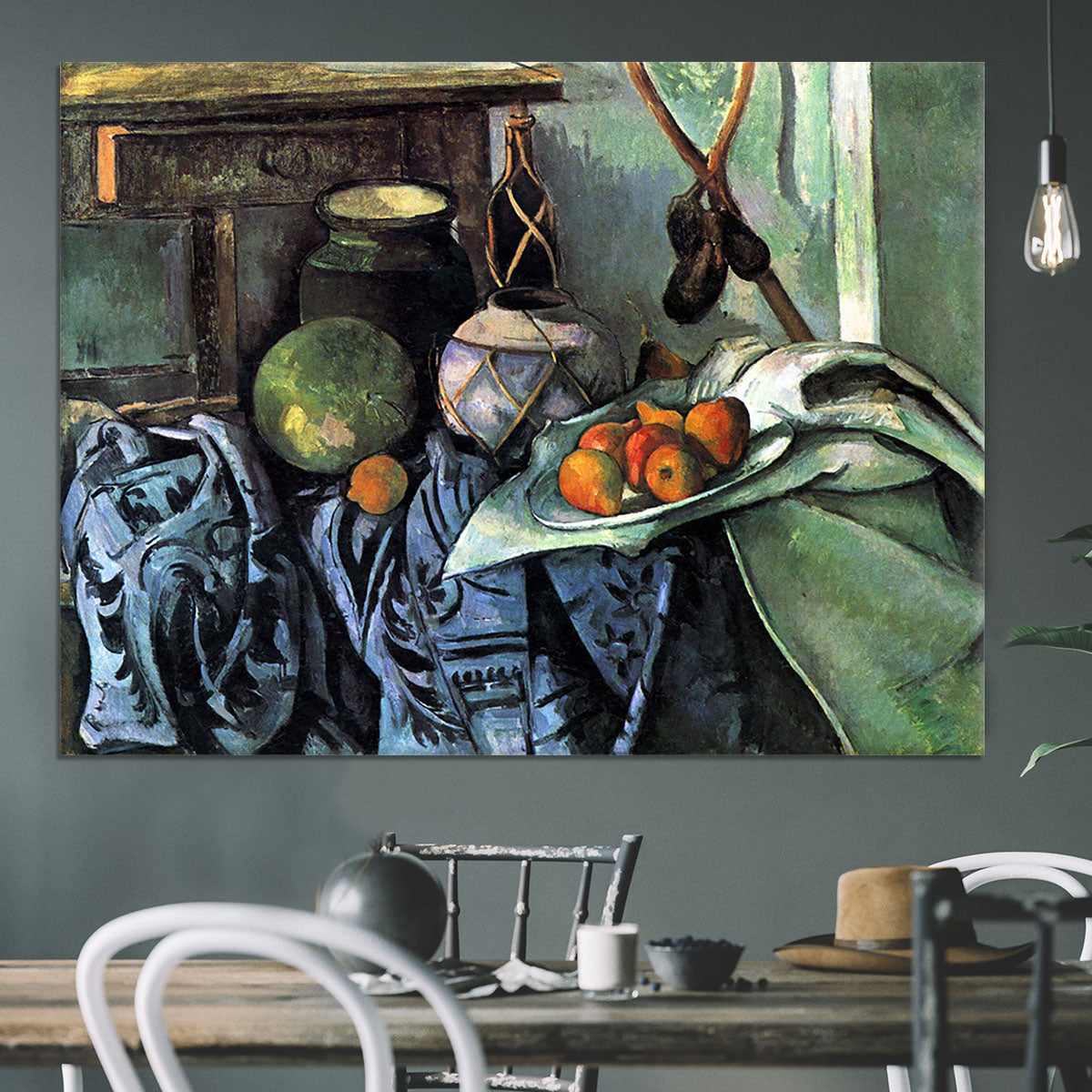Still life with Eggplant by Cezanne Canvas Print or Poster - Canvas Art Rocks - 3
